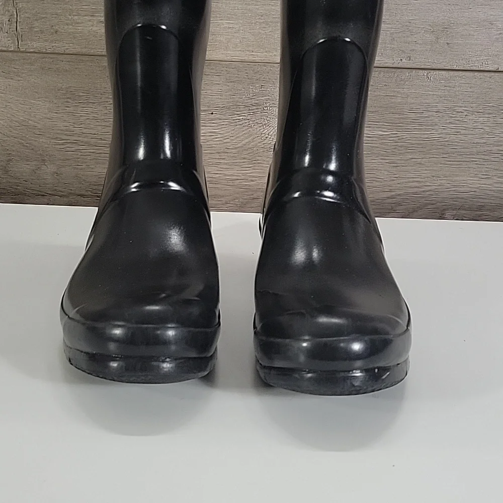 Hunter Tall Gloss Black Rain Boots Sz 7/8